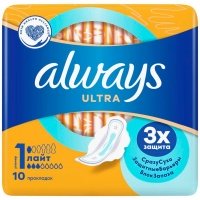 Прокладки Always ultra light 3 капли, 10 шт