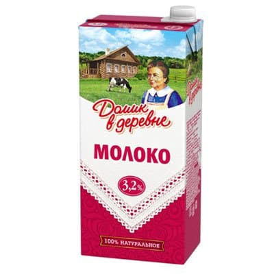 Молоко Домик в деревне 3,2% БЗМЖ 1,45 литра, 8 шт. в уп.