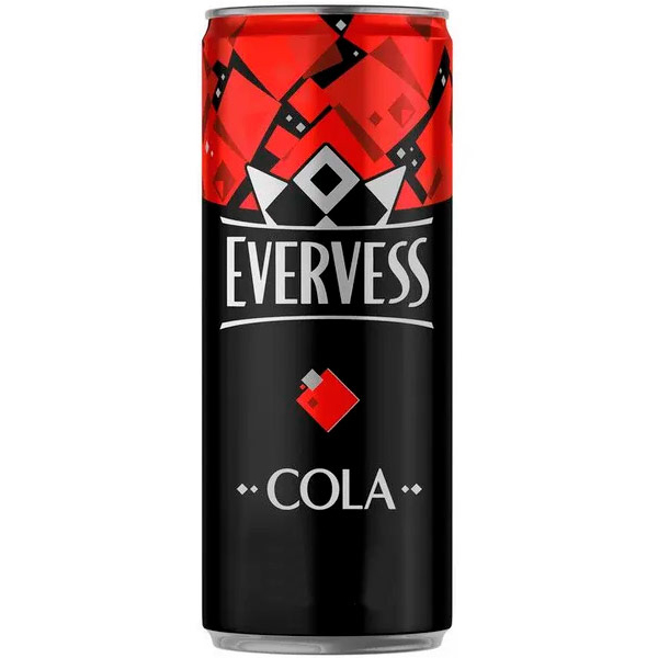 Evervess / Эвервес Кола 0,33 литра, газ, ж/б, 12 шт. в уп.