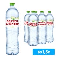 Вода Святой Источник со вкусом яблока 1.5 литра, без газа, пэт, 6 шт. в уп.