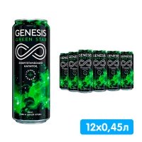Энергетический напиток Genesis Green Star 0.45 литра, ж/б, 12 шт. в уп.