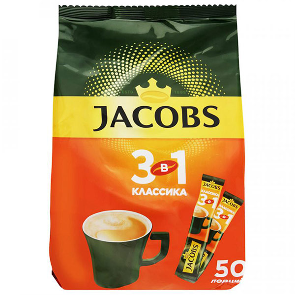 Кофе Jacobc classic растворимый 3в1 (50 пак x 12 гр)