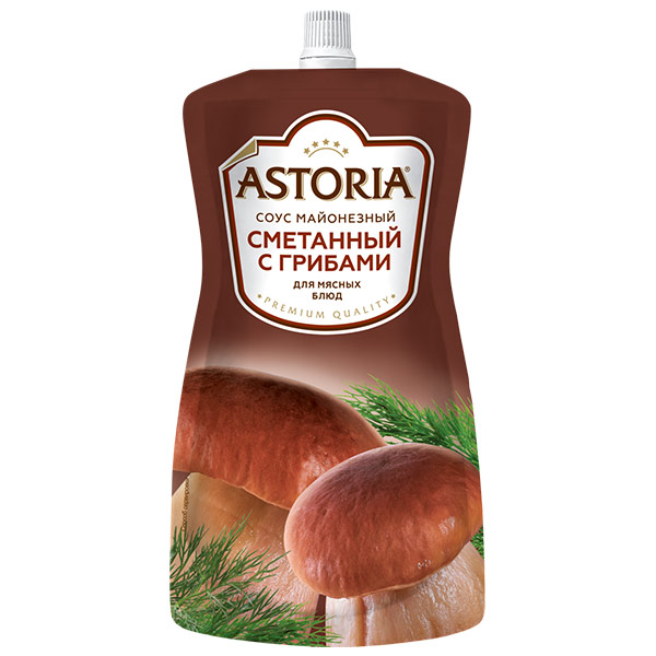 Соус майонезный Astoria Сметанный с грибами 42% 233 гр