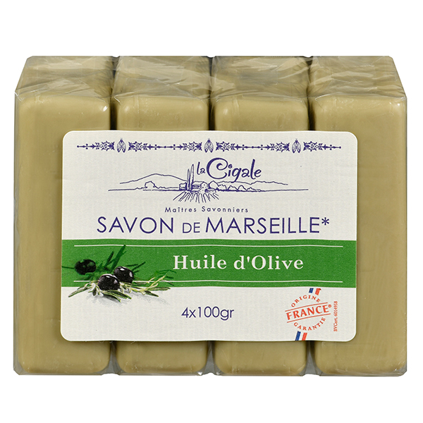 Мыло марсельское La Cigale с оливой 100 гр 4 шт. в уп.
