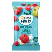 Кусочки фруктовые ФрутоНяня Фруктовая улитка яблоко малина 15 гр