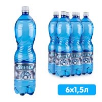Вода Svetla 1.5 литра, без газа, пэт, 6 шт. в уп.