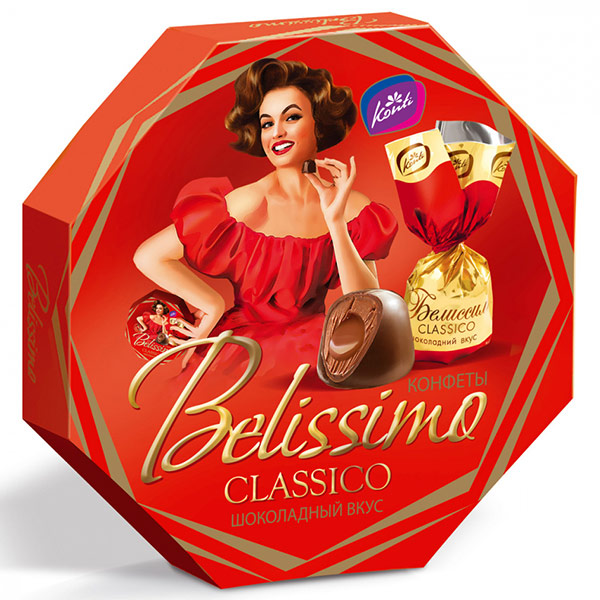 Конфеты Konti Белиссимо classico шоколадный вкус 255 гр