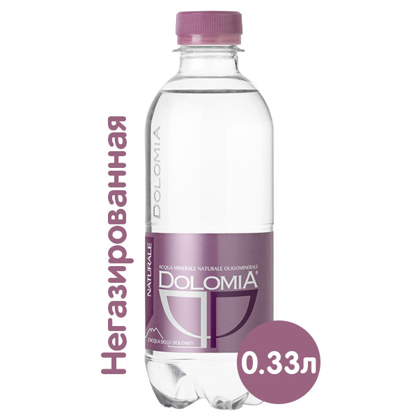 Вода Dolomia Elegant 0.33 литра, без газа, пэт, 6 шт. в уп