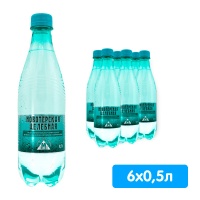 Вода Новотерская целебная 0.5 литра, газ, пэт, 6 шт. в уп.