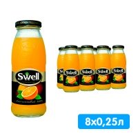 Апельсиновый сок Swell / Свелл 0,25 литра, 8 шт. в уп.