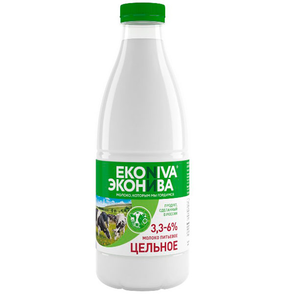 Молоко Эконива пастеризованное 3,3-6% БЗМЖ 1 литр
