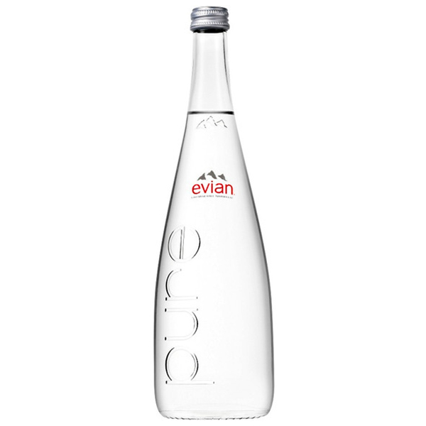 Вода Evian 0.75 литра, без газа, стекло, 12 шт. в уп.