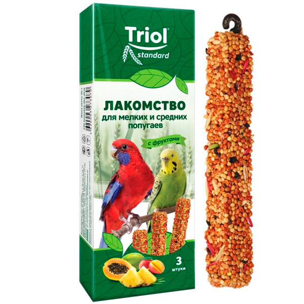 Лакомство Triol для средних и мелких попугаев с фруктами 100 гр