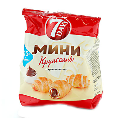 Мини-круассаны 7Days с кремом какао 105 гр