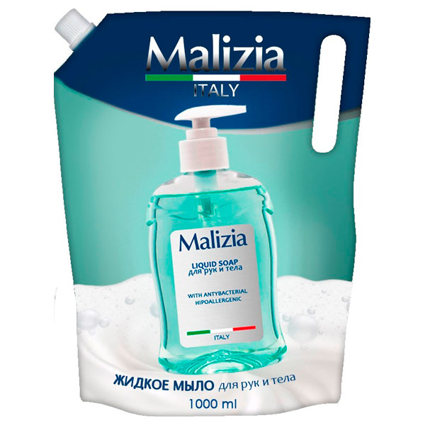 Жидкое мыло Malizia  антибактериальное гипоаллергенное 1 литр - фото 1