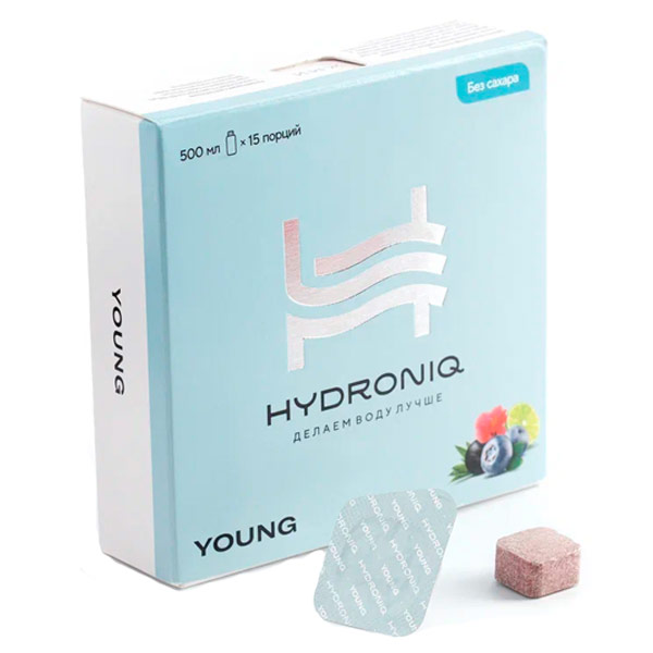 Смесь таблетированная обогащенная для воды Hydroniq Young с экстрактом Асаи Лайма и Гибискуса 15 таб. 30 гр