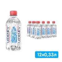 Вода Ledenev 0.33 литра, газ, пэт, 12 шт. в уп.