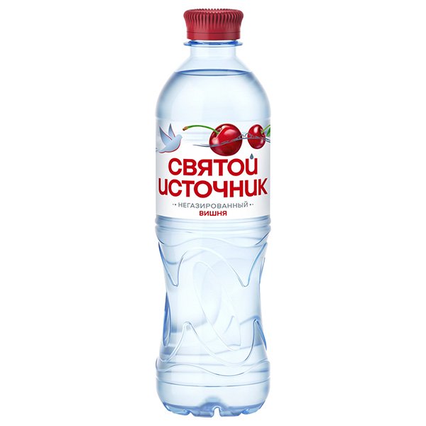 Вода Святой Источник со вкусом вишни 0.5 литра, без газа, пэт, 12 шт. в уп.
