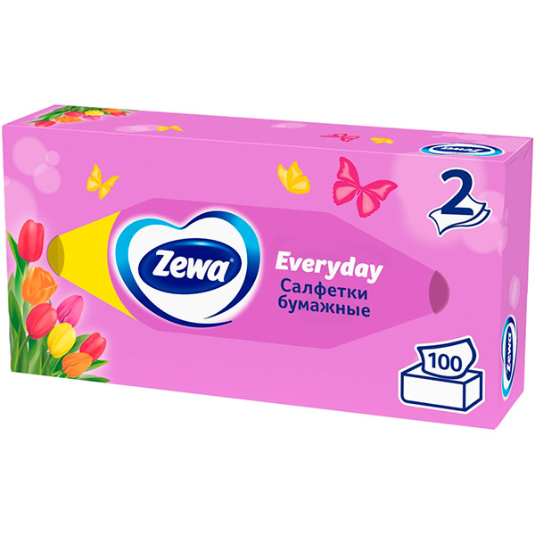 Косметические салфетки Zewa everyday 2-х сл.(100шт)