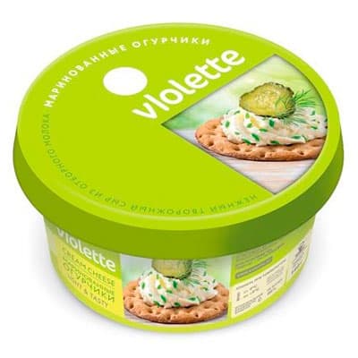 Сыр Violette творожный с огурцами и зеленью 70% БЗМЖ 140 гр