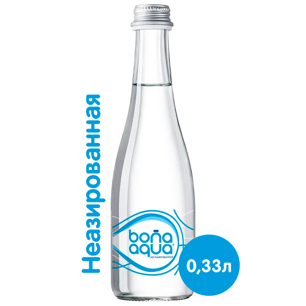 Вода Bona Aqua 0.33 литра, без газа, стекло, 12 шт. в уп.