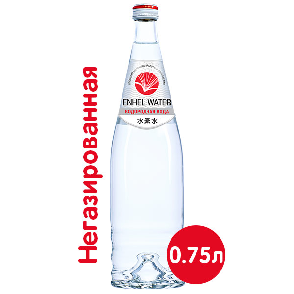 Вода Enhel H2 Water водородная вода 0,75 литра, без газа, стекло, 12 шт. в уп.