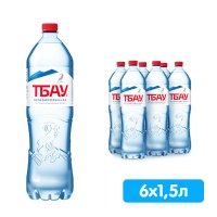 Вода Тбау 1.5 литра, без газа, пэт, 6 шт. в уп.