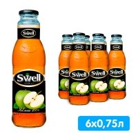 Яблочный сок Swell / Свелл 0.75 литра, 6 шт. в уп.