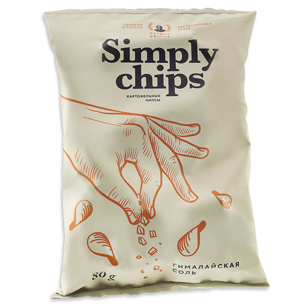 Чипсы Petrus Primus Simply Chips Гималайская соль 80 гр