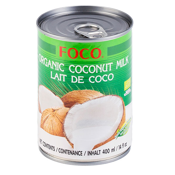 Органическое кокосовое молоко Foco 0,4 литра, ж/б, 24 шт. в уп.