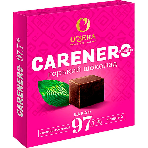 Шоколад OZera Carenero Superior содержание какао 97,7%  90 гр - фото 1