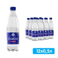 Вода Крымская минеральная лечебно-столовая 0.5 литра, газ, пэт, 12 шт. в уп.