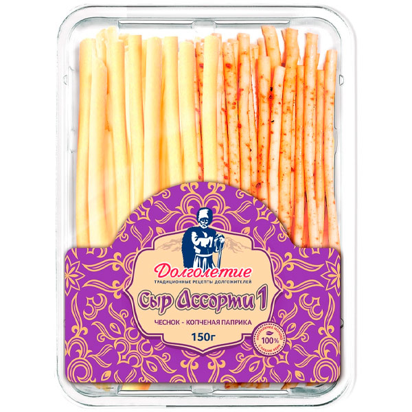 Сыр Долголетие Чечил спагетти Ассорти №1 45% 150 гр