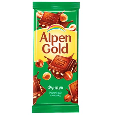 Шоколад Alpen Gold молочный с фундуком 90 гр