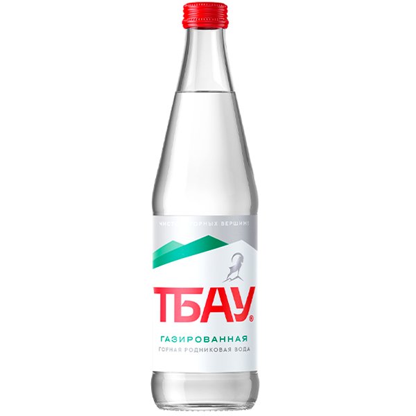 Вода Тбау 0.45 литра, газ, стекло, 20 шт. в уп.