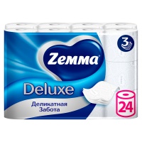 Туалетная бумага Zemma Deluxe белая 3х-слойная (24шт.)