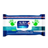 Салфетки освежающие Aura антибактериальные с ромашкой 72 шт