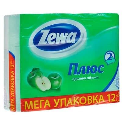 Туалетная бумага Zewa Плюс (яблоко) 2 слоя (12шт.)