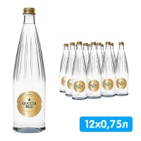 Вода Goccia Blu Frizzante 0.75 литра, газ, стекло, 12 шт. в уп.