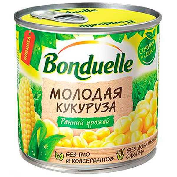 Кукуруза Bonduelle молодая ранний урожай ж/б 340 гр