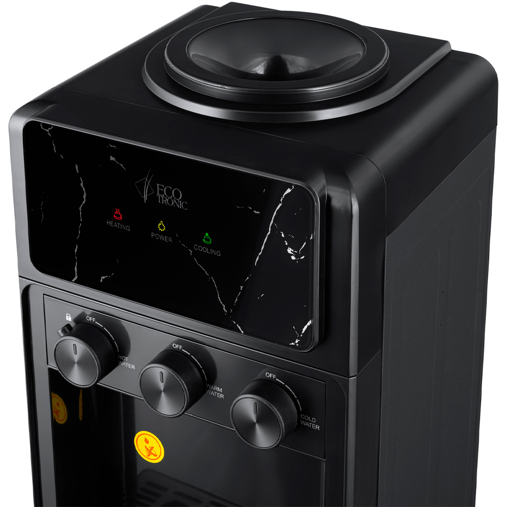 Кулер Ecotronic K25-LCE черный/мраморный (шкафчик 16 литров)