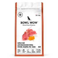 Корм сухой Bowl Wow для собак мелких пород ягненок, индейка, рис, тыква 800 гр