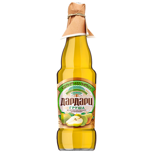Лимонад Дардари груша 0.5 литра, газ, стекло, 6 шт. в уп.