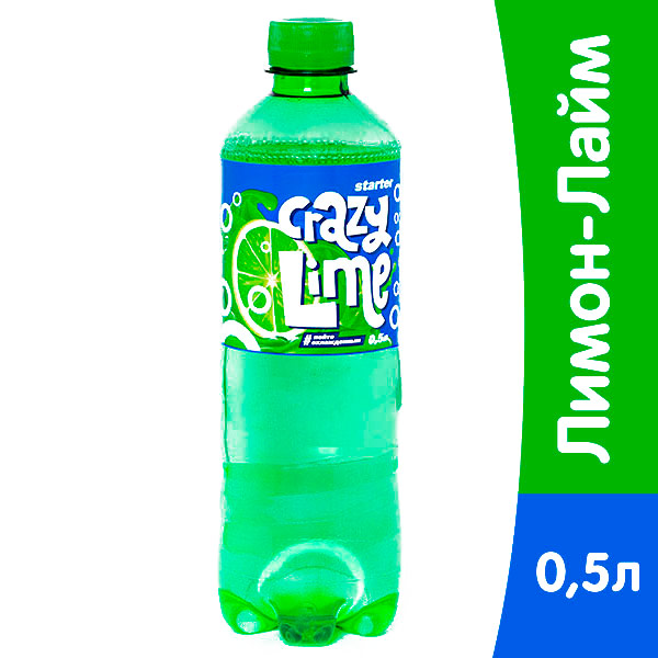 Лимонад Starter V Crazy Lime Лимон-Лайм 0.5 литра, газ, пэт, 10 шт. в уп.