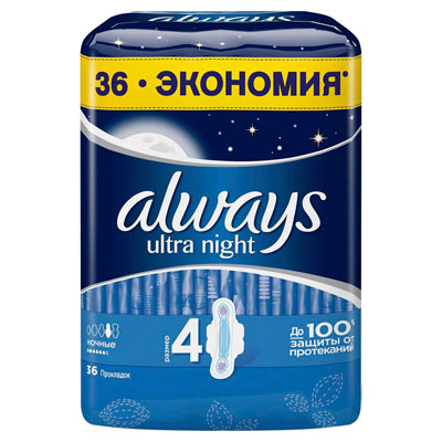 

Прокладки Always ultra night 6 капель 36 шт
