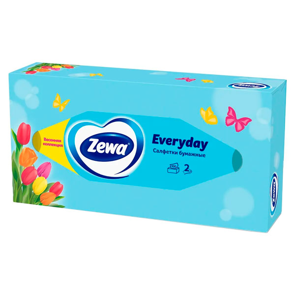 Косметические салфетки Zewa everyday 2-х сл.(100шт)