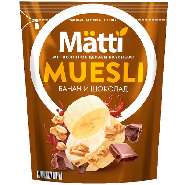 Мюсли Matti Банан и шоколад 250 гр