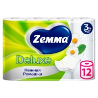 Туалетная бумага Zemma Deluxe ромашка 3 слоя (12шт)