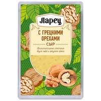 Сыр Ларец с грецкими орехами, нарезка 45% 125 гр Сыр Ларец с грецкими орехами, нарезка 45% 125 гр