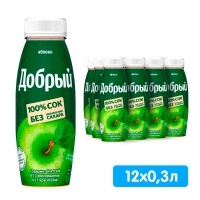 Нектар Добрый яблоко 0.3 литра, пэт, 12 шт. в уп. Нектар Добрый яблоко 0.3 литра, пэт, 12 шт. в уп.